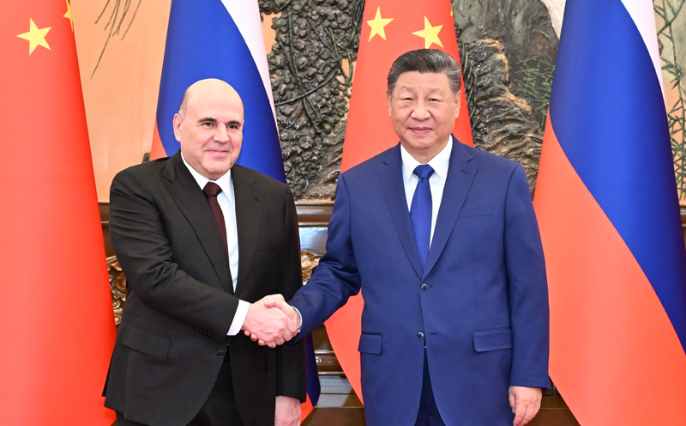 習(xí)近平會見俄羅斯總理米舒斯京